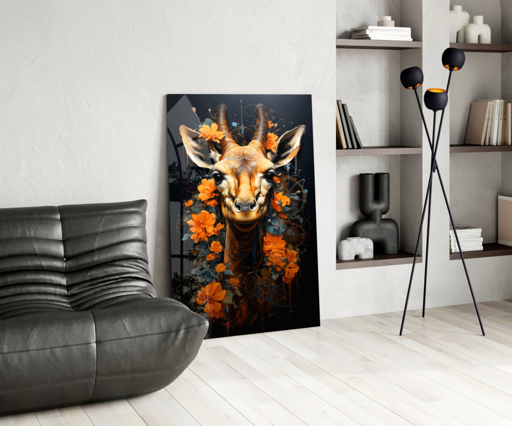 Deer panel adding editorial drama to a hallway