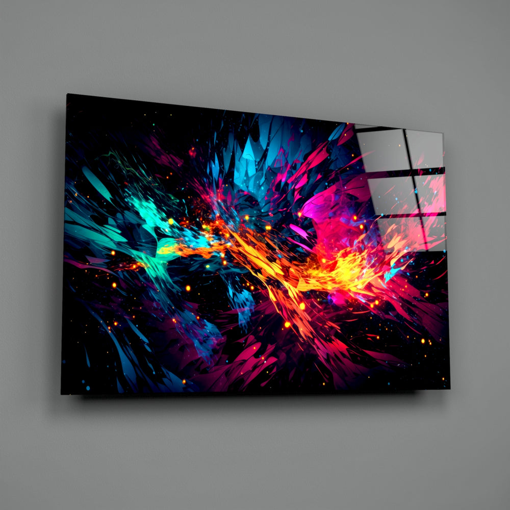 Cosmic-collision panel bringing cinematic glow to a gaming den