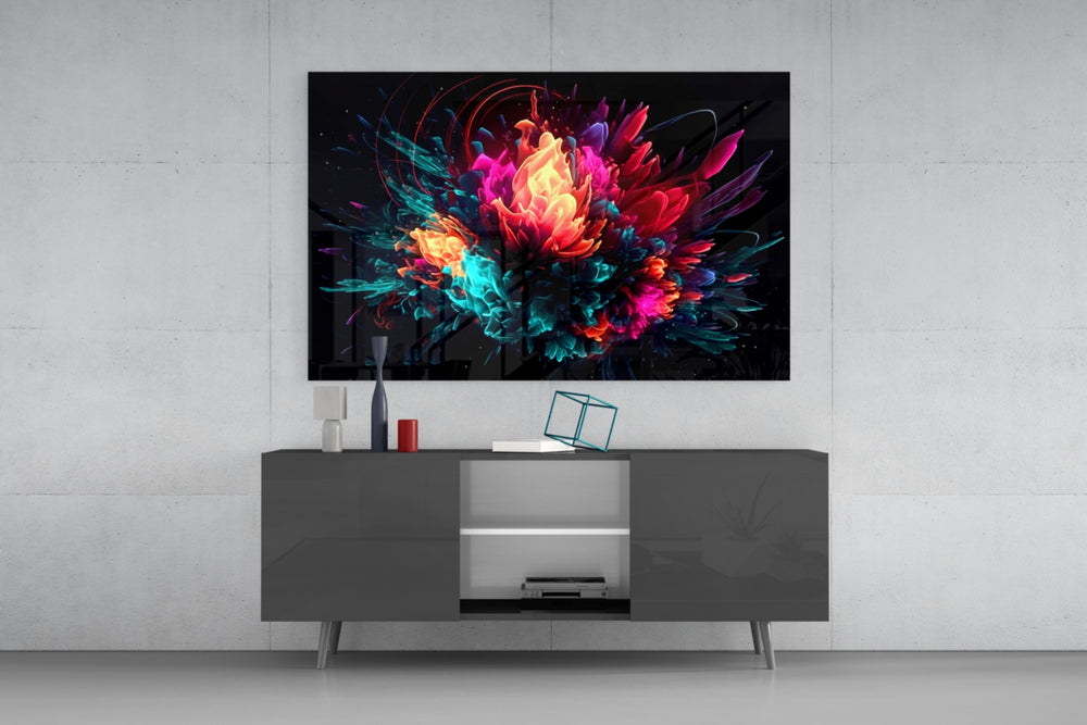 Color Explosion panel catching lamp light to reveal its cinematic glow
