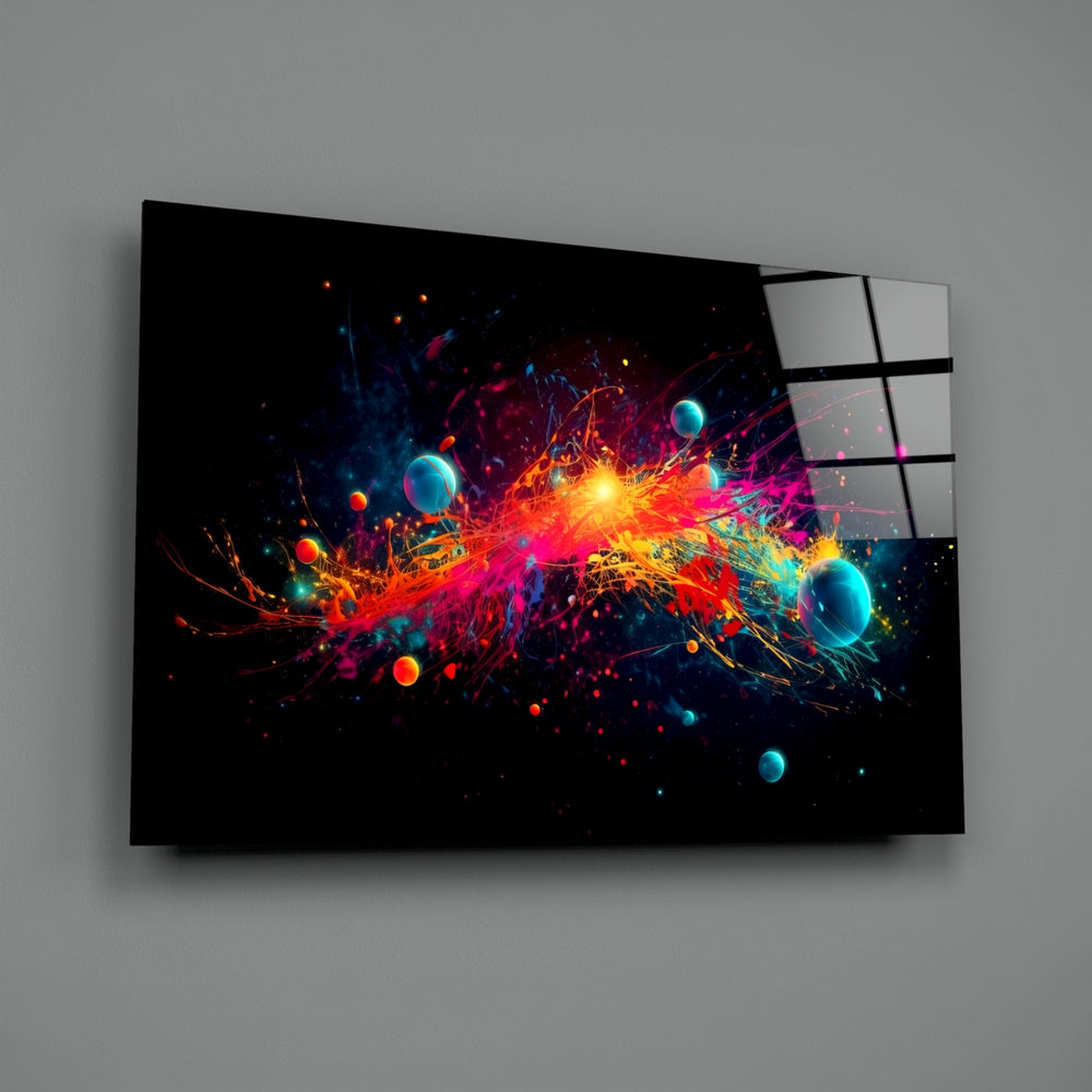 Deep-space panel bringing cinematic glow to a gaming den