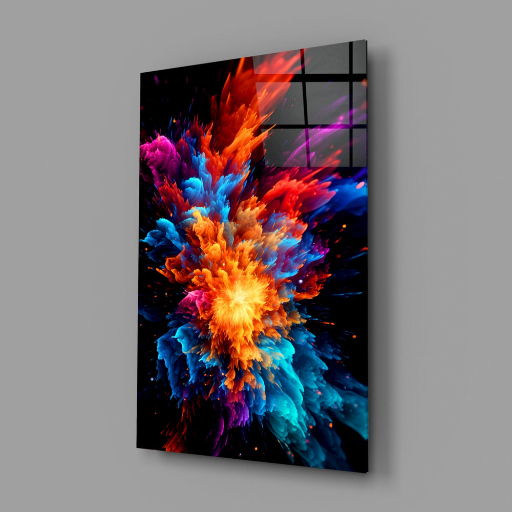 Vertical-burst panel bringing cinematic glow to a gaming den