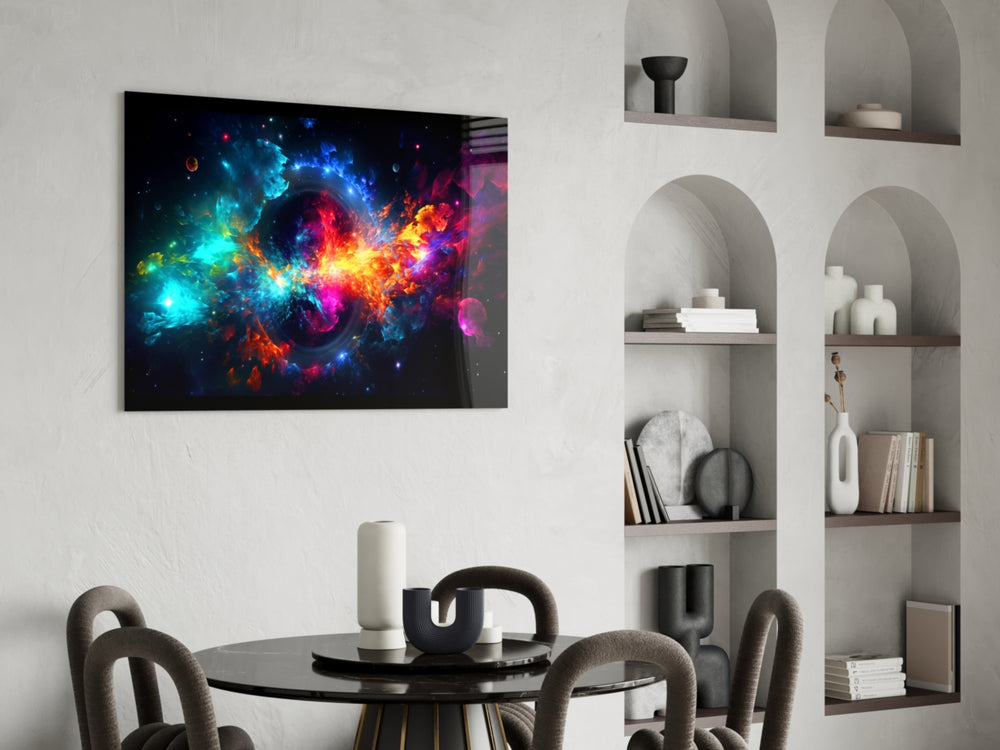 Colors of Space panel adding editorial drama to a hallway