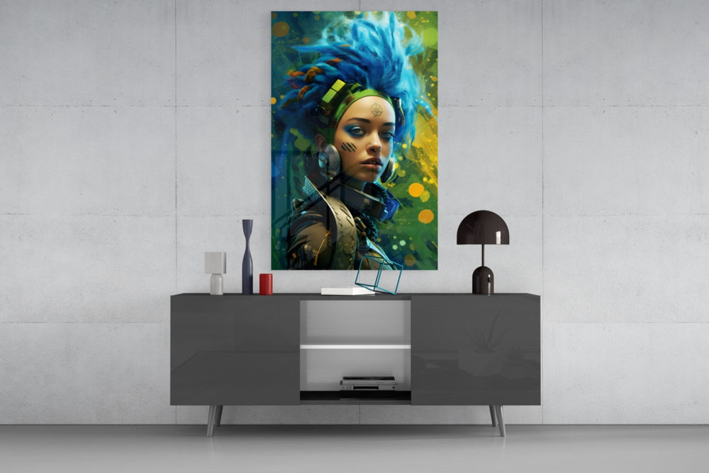 Cyberpunk panel catching lamp light to reveal its cinematic glow