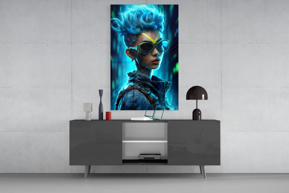 Cyberpunk panel catching lamp light to reveal its cinematic glow