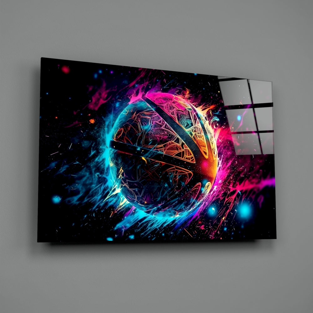Plasma-cosmic panel bringing cinematic glow to a gaming den