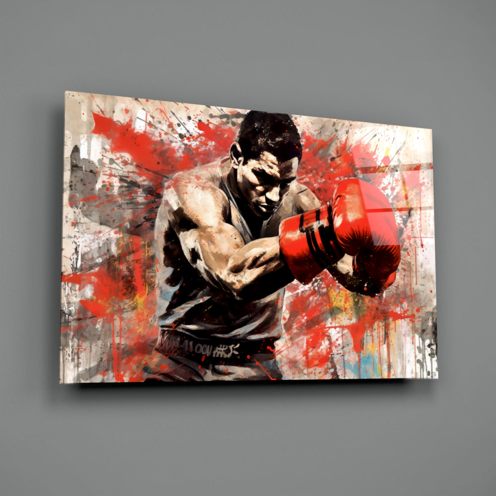 Noir-impact panel bringing painterly grit to a home gym