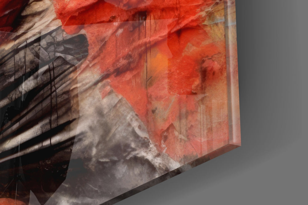 Fighter-tribute artwork anchoring a wall with scarlet-and-charcoal palette