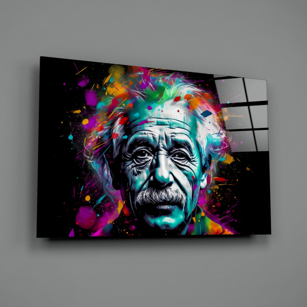 Pop-graffiti panel bringing cinematic glow to a creative office