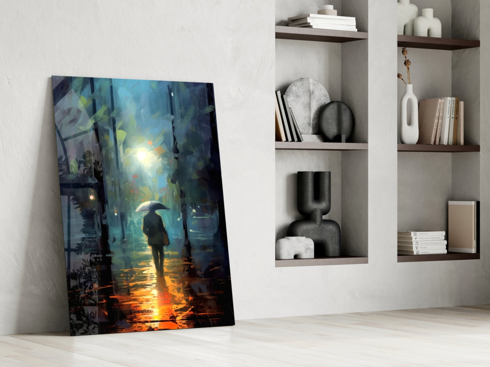 Alone glass print enhancing a den with statement calm