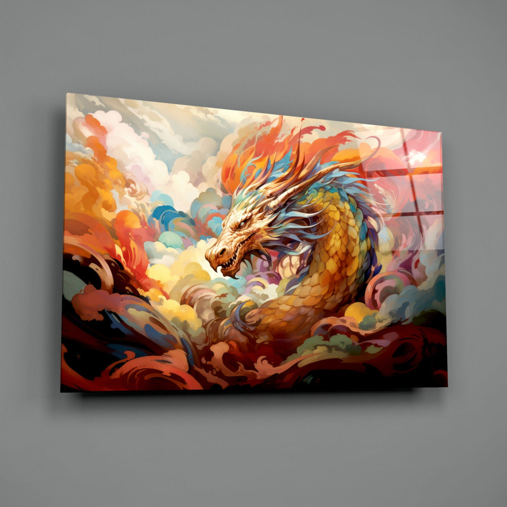 Eastern-dragon panel bringing painterly depth to a gaming den