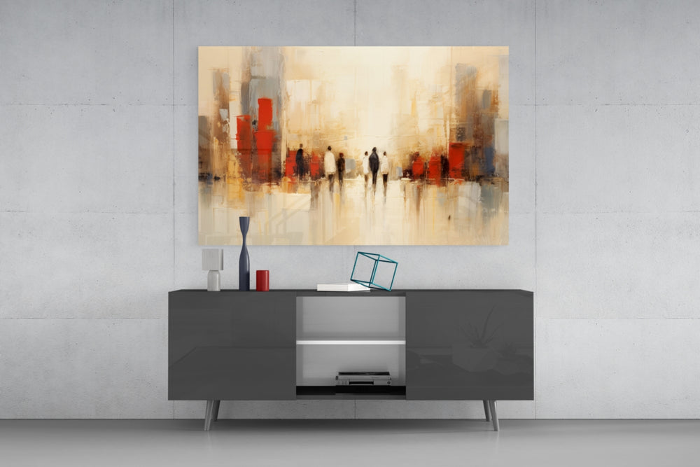City Silhouette panel catching lamp light to reveal its painterly depth