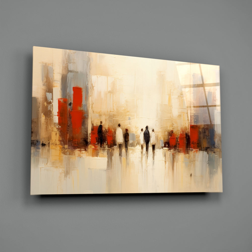 Editorial-soft panel bringing painterly depth to a hotel-style lobby