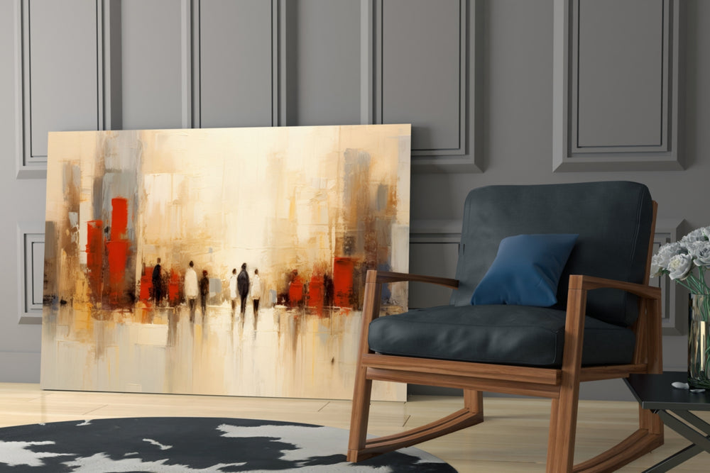 City Silhouette glass print enhancing a den with statement gravity
