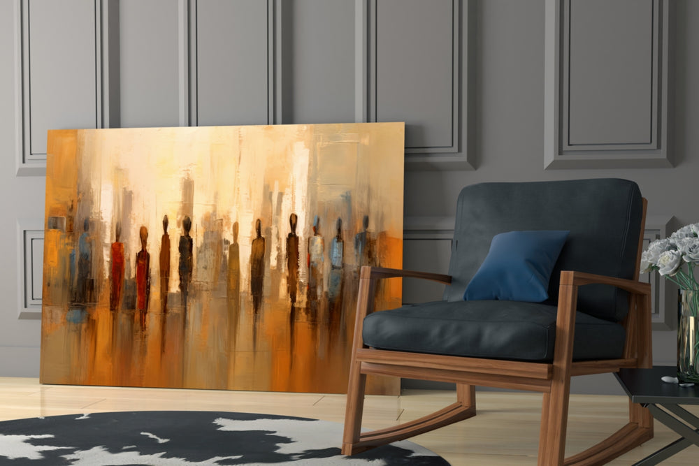 Silhouettes glass print enhancing a den with statement gravity