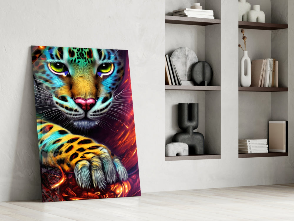 Sneaking glass print enhancing a den with statement playfulness