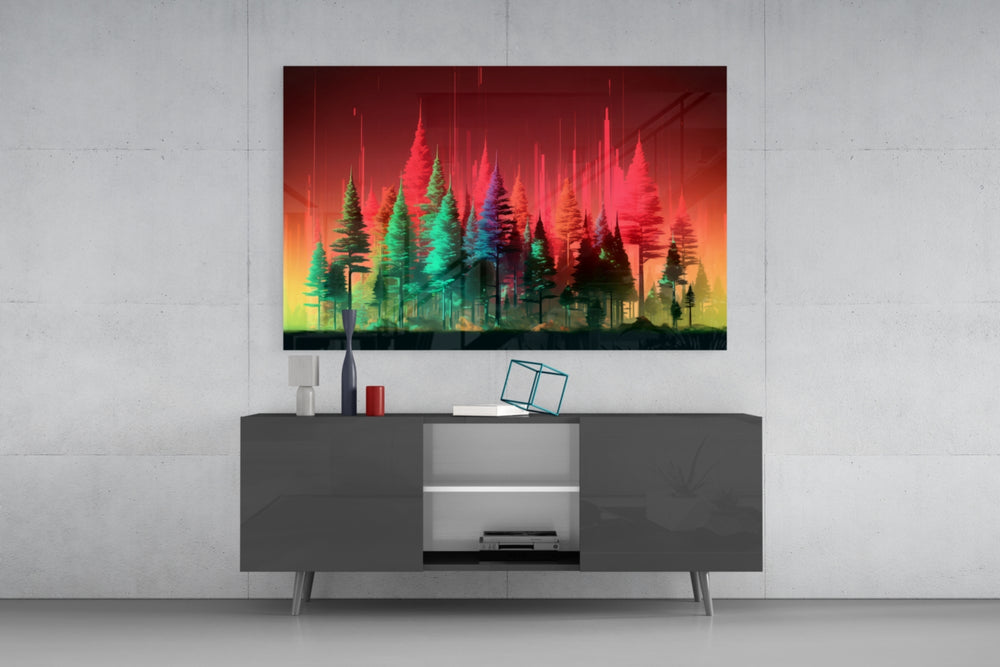 Forest of Colors panel catching lamp light to reveal its cinematic glow