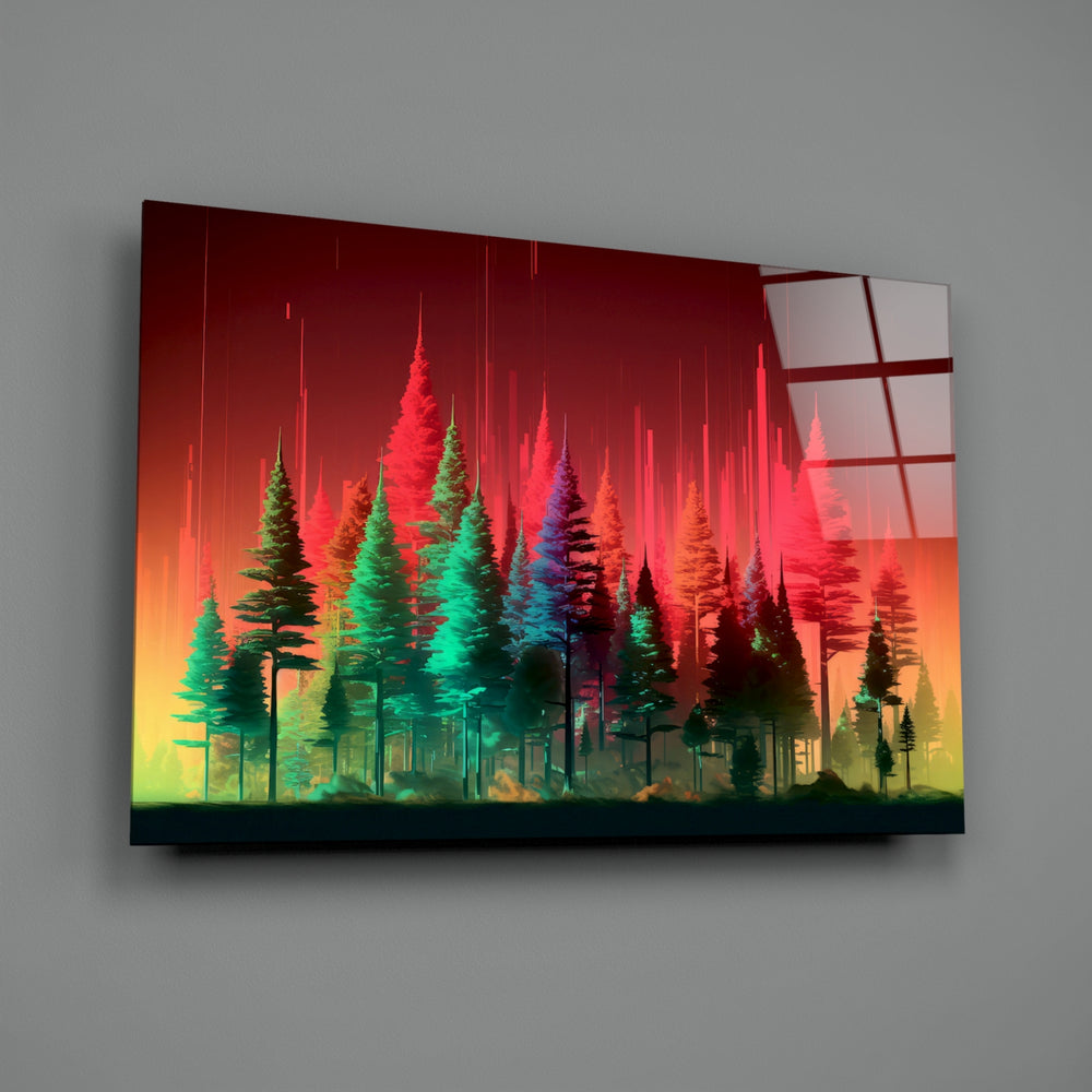Glitch-neon panel bringing cinematic glow to a creative office