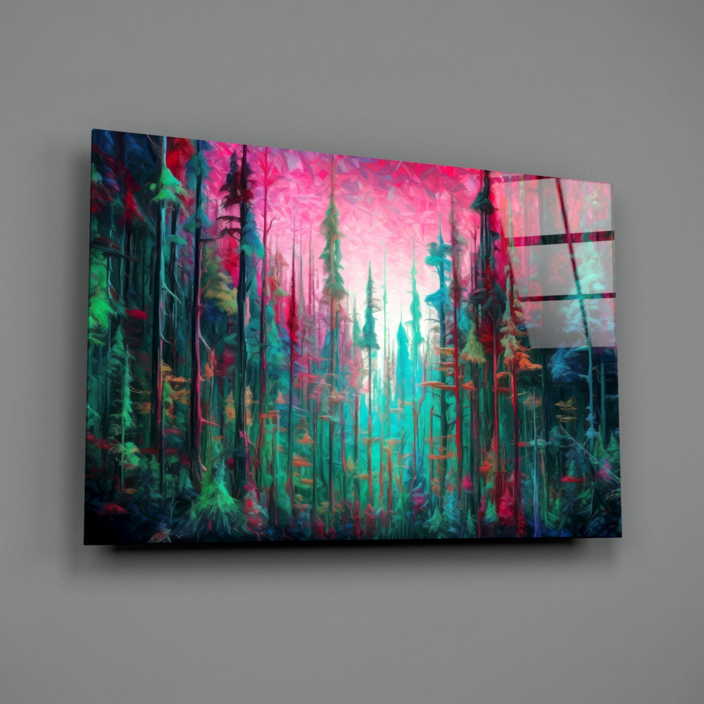 Oil-neon panel bringing cinematic glow to a creative office