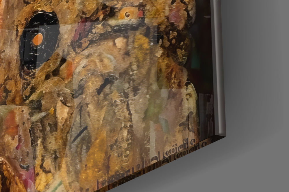 Vienna-secession artwork anchoring a wall with emerald-and-gold palette