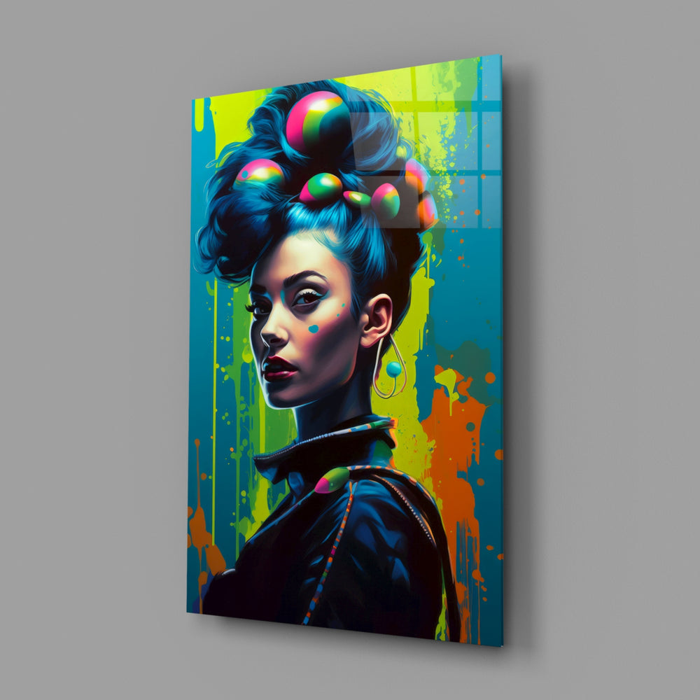 Pop-fashion panel bringing cinematic glow to a creative office