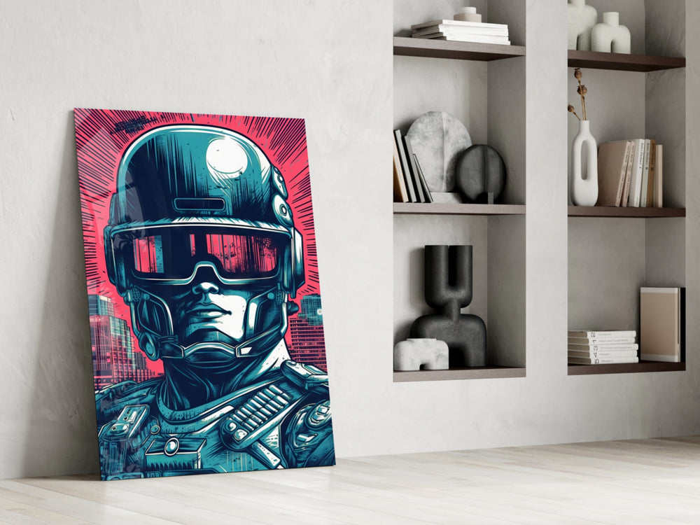 Mission glass print enhancing a den with statement firepower