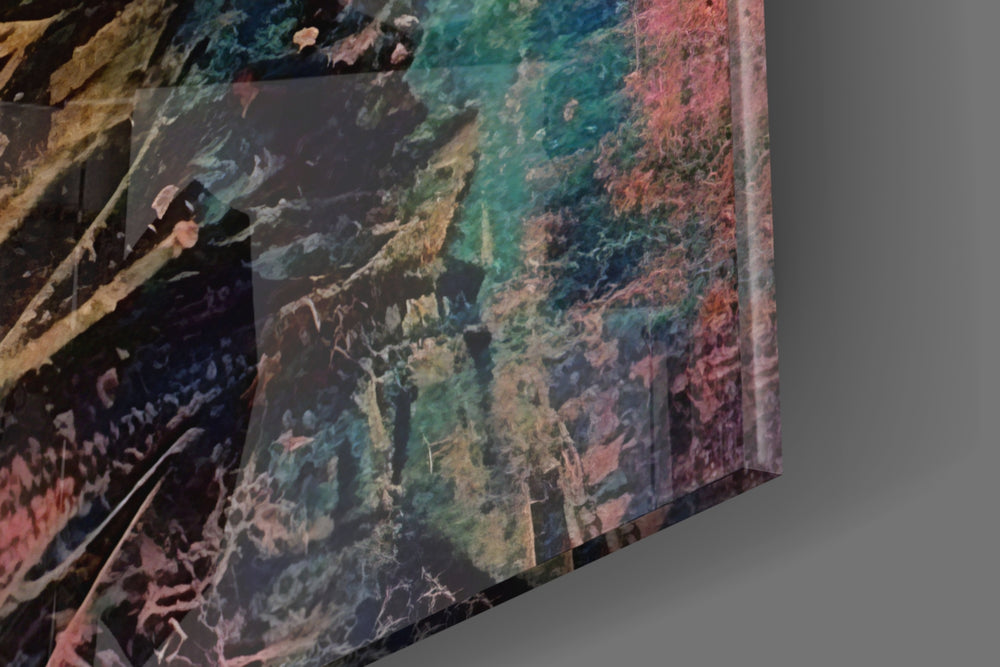 Fighter-tribute artwork anchoring a wall with teal-and-amber palette