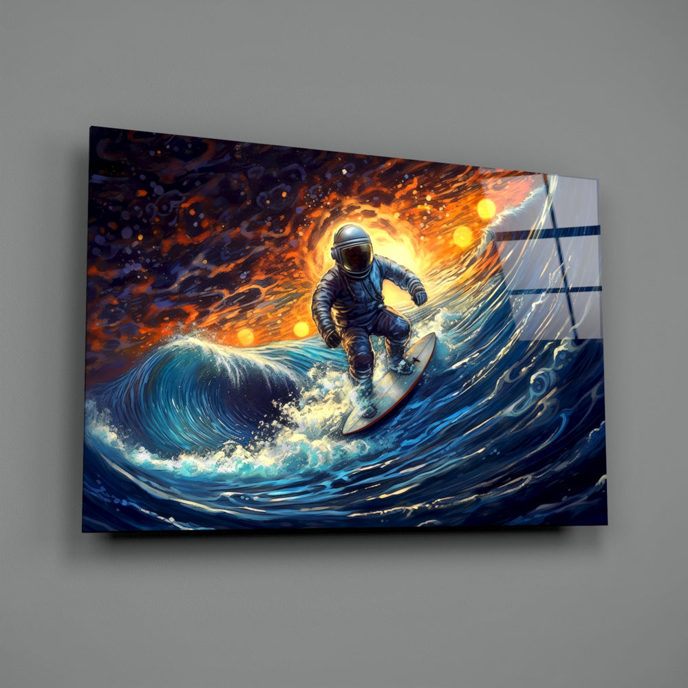 Cosmic-surf panel bringing cinematic glow to a gaming den