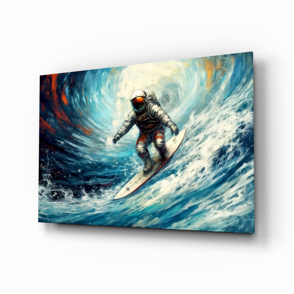 Cosmic-surf panel bringing cinematic glow to a media room