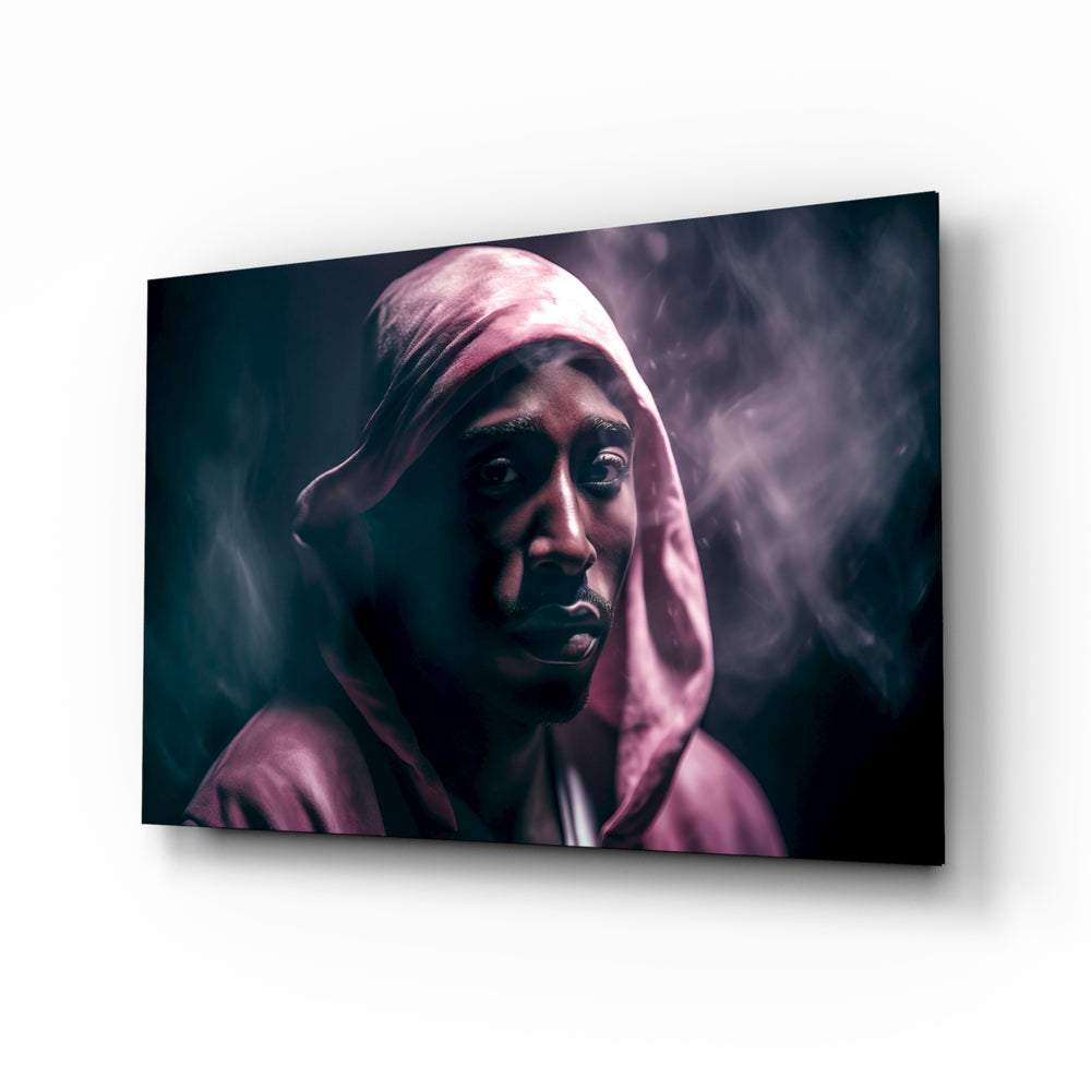 Cinematic-portrait panel bringing moody glow to a music room