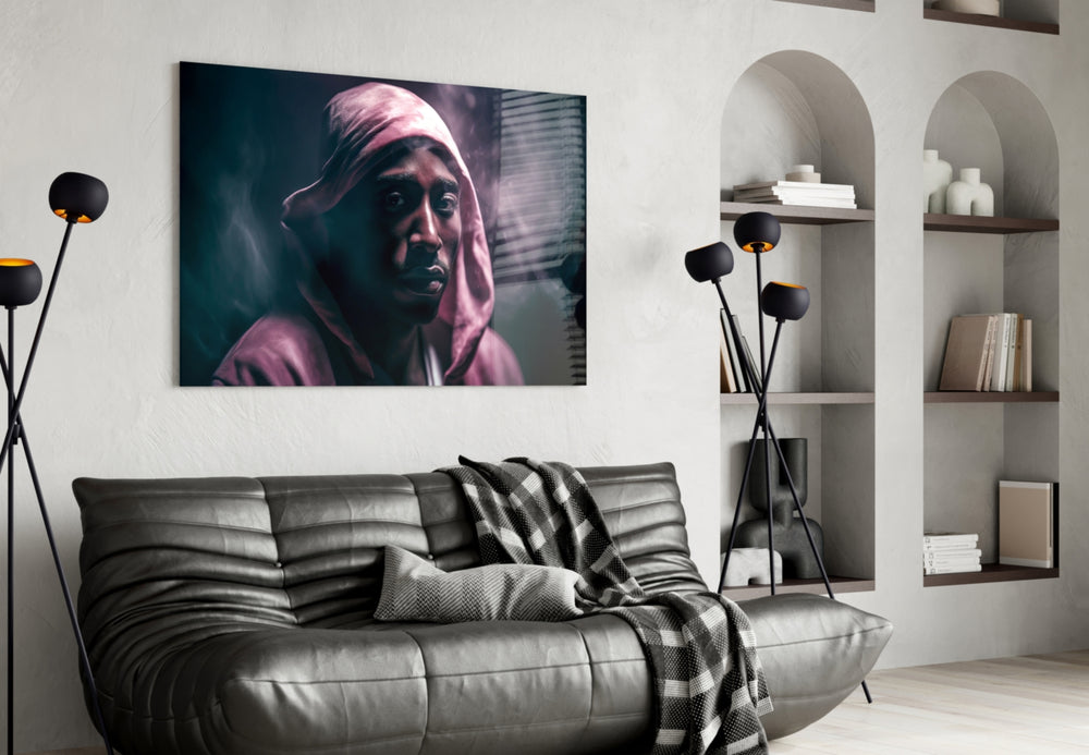 Golden Era Rapper Glass Wall Art || Designer Collection