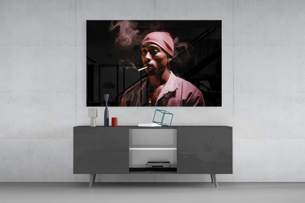 Golden Era Rapper Glass Wall Art || Designer Collection