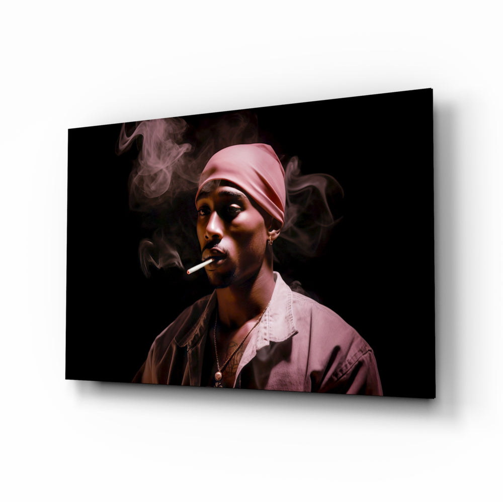 Cinematic-portrait panel bringing moody glow to a music room