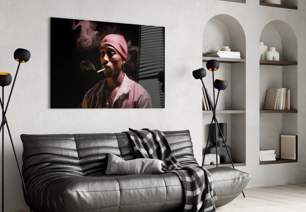 Golden Era Rapper Glass Wall Art || Designer Collection