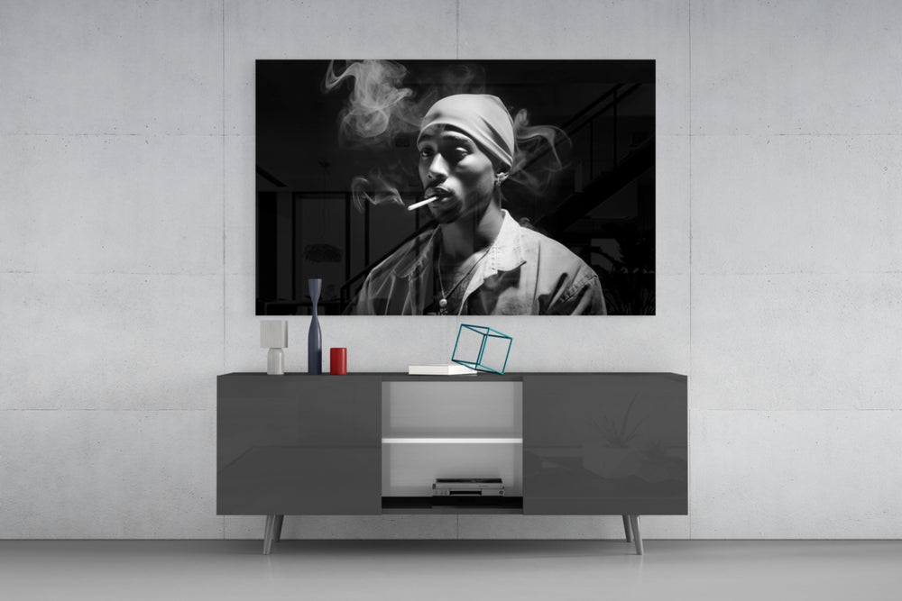 Golden Era Rapper Glass Wall Art || Designer Collection