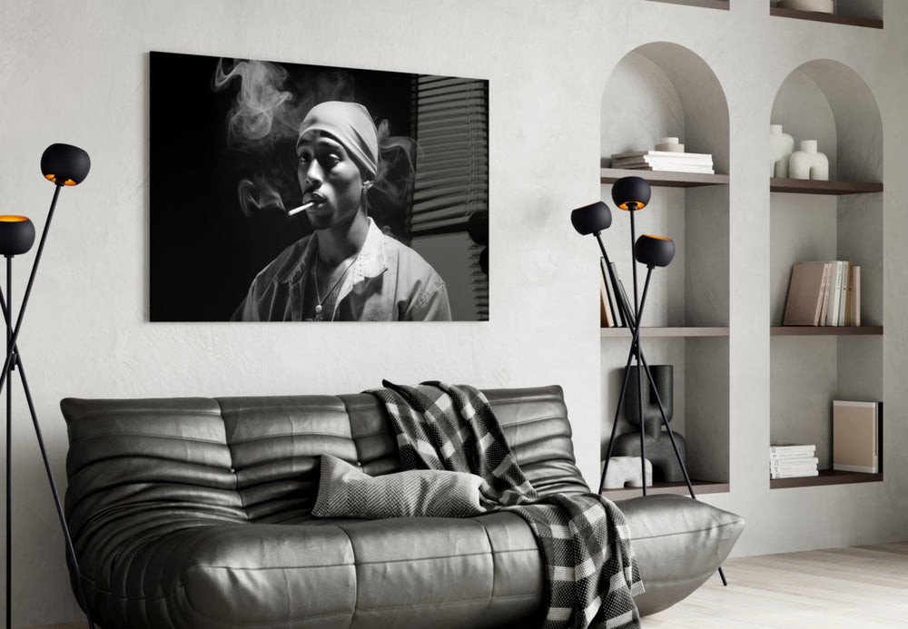 Golden Era Rapper Glass Wall Art || Designer Collection