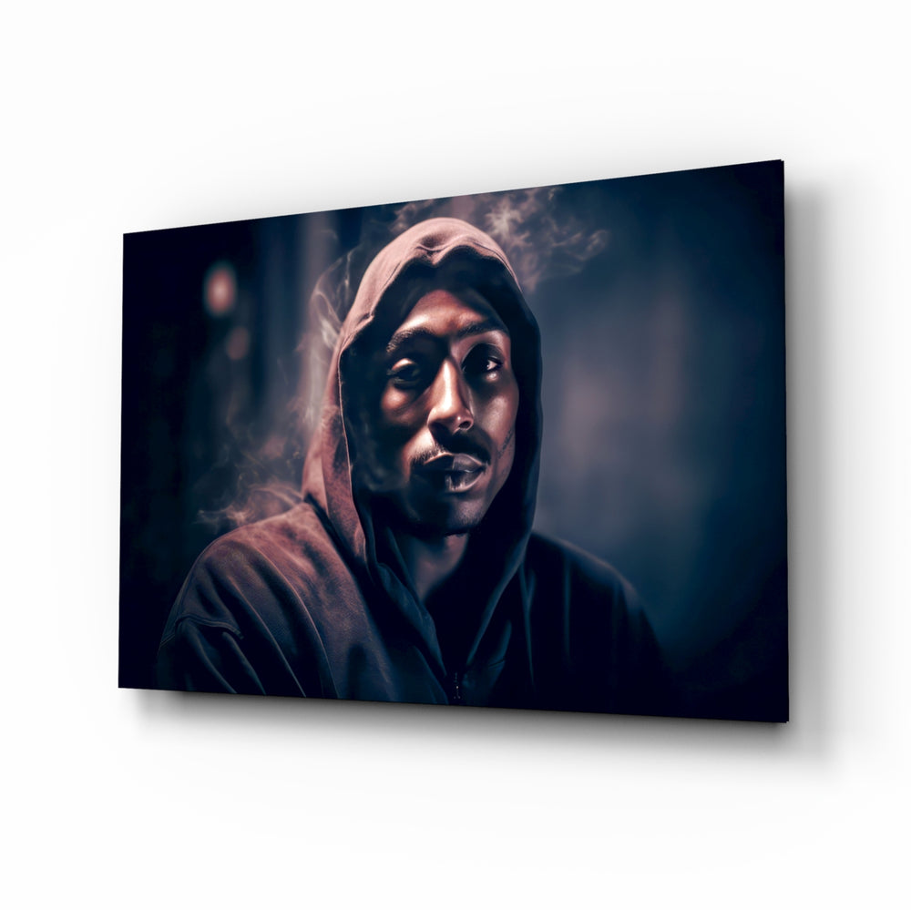 Cinematic-portrait panel bringing warm glow to a music room