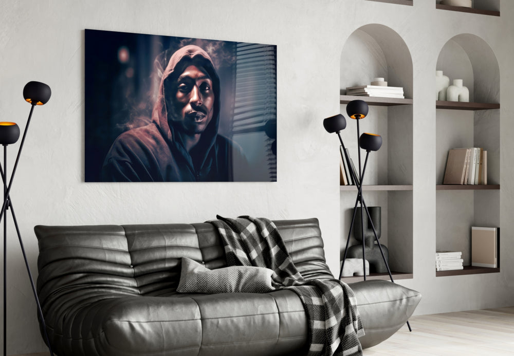 Golden Era Rapper Glass Wall Art || Designer Collection