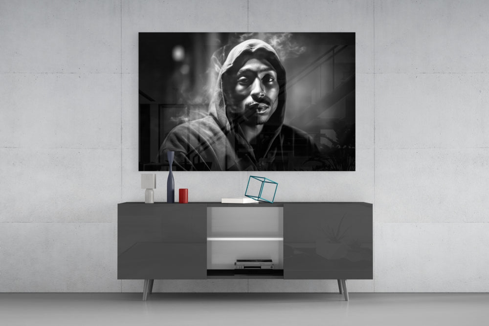 Golden Era Rapper Glass Wall Art || Designer Collection