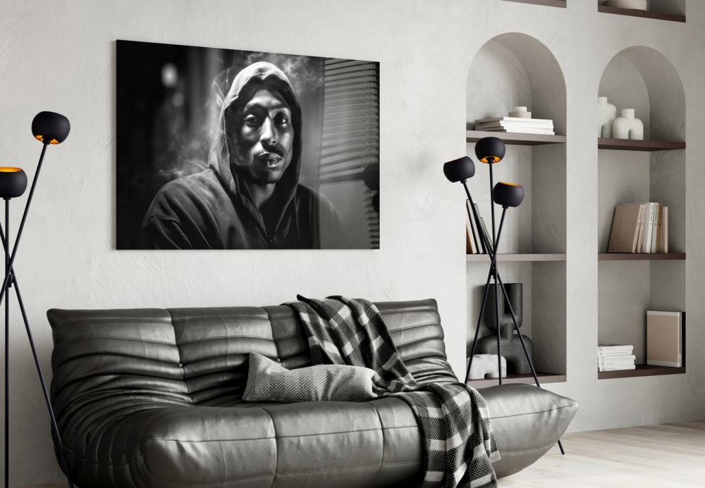 Golden Era Rapper Glass Wall Art || Designer Collection