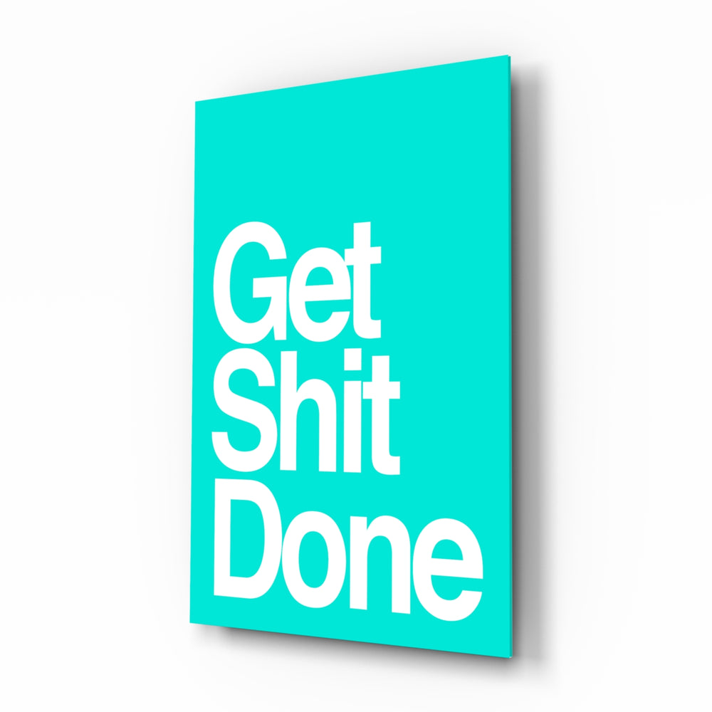 Modern-graphic panel bringing motivational glow to a startup workspace