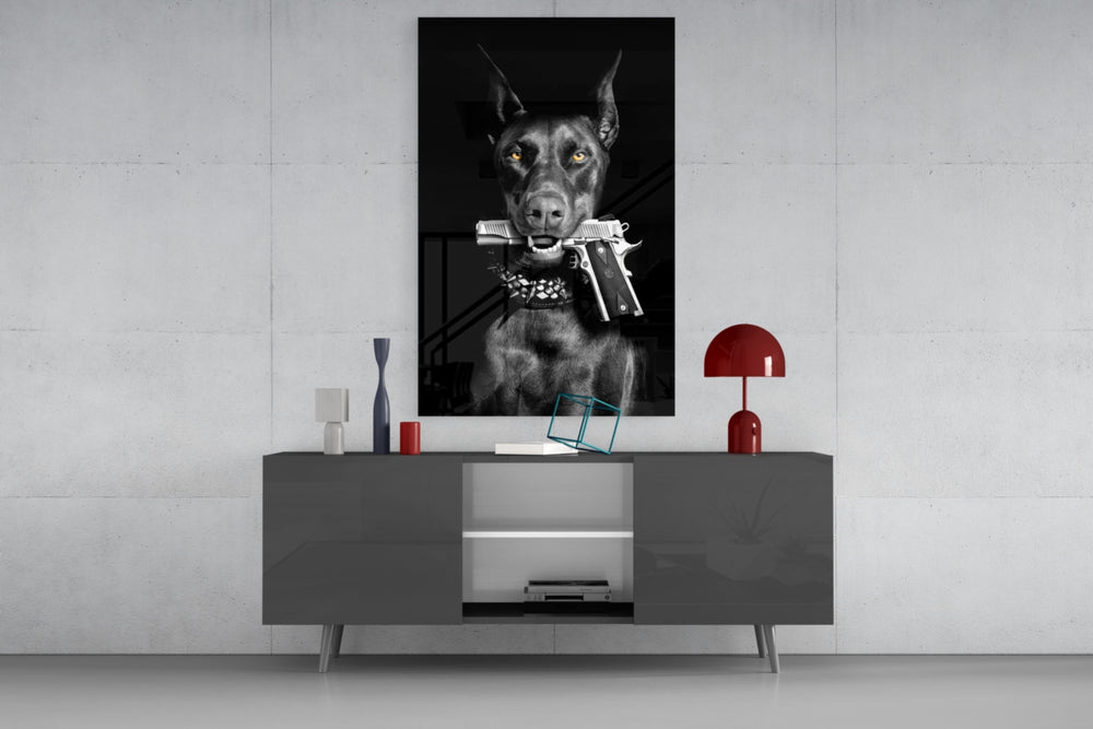 Gun Dog Glass Wall Art || Designer Collection.