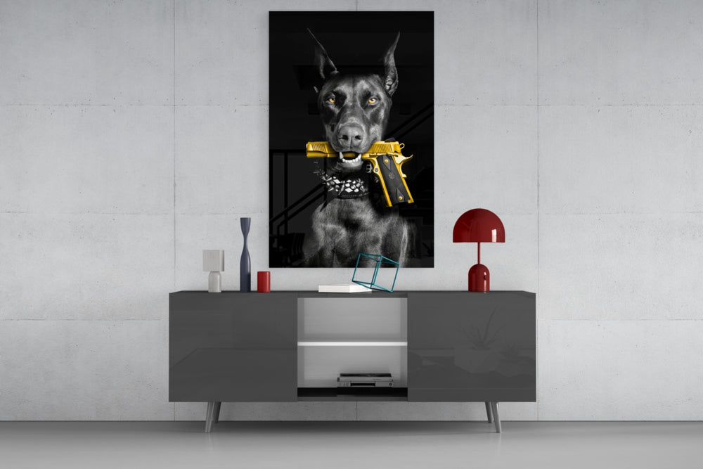 Gun Dog Glass Wall Art || Designer Collection.