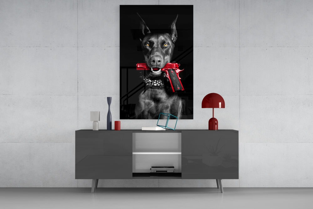 Gun Dog Glass Wall Art || Designer Collection.