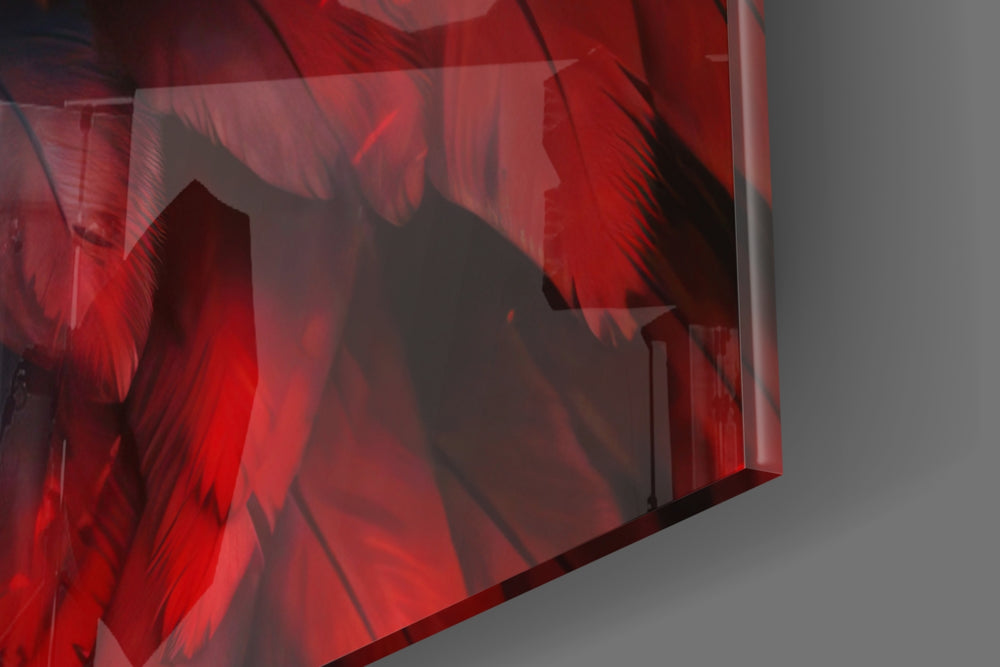 Red Eagle panel catching lamp light to reveal its cinematic glow