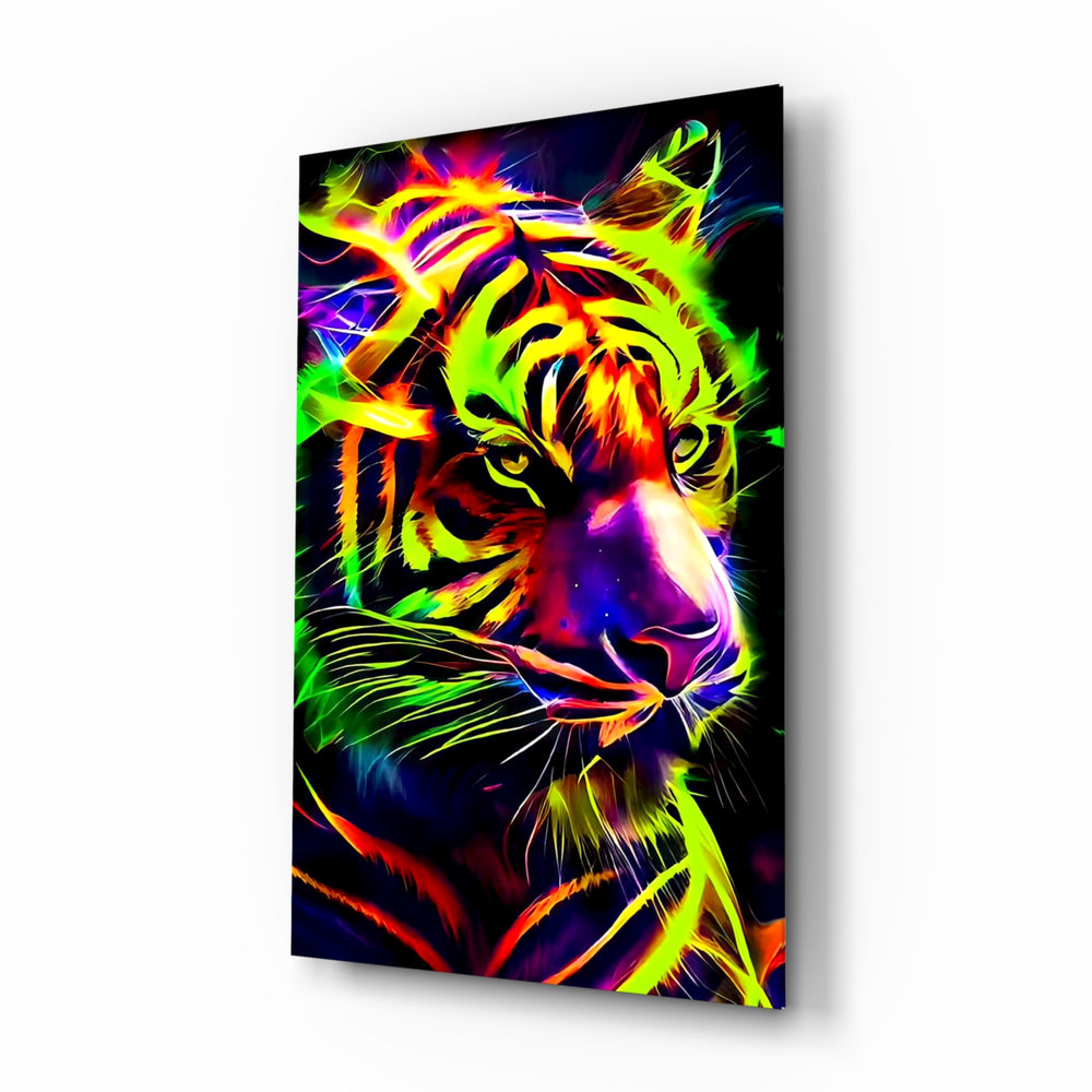 Neon-pop panel bringing electric glow to a gaming room