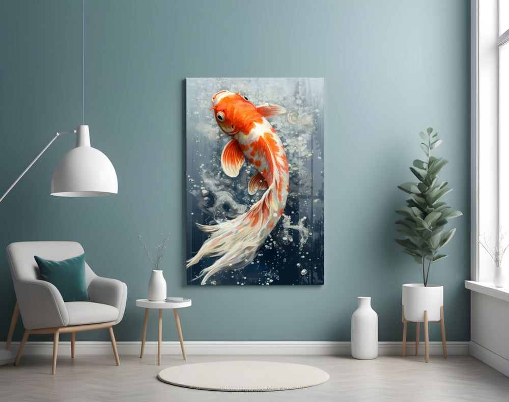 Angelfish panel adding editorial flair to a hallway