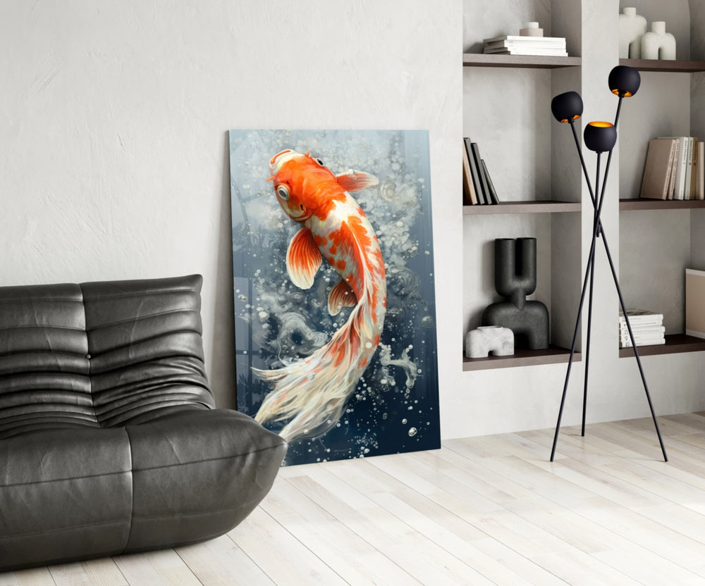 Angelfish glass print enhancing a den with aquatic heat