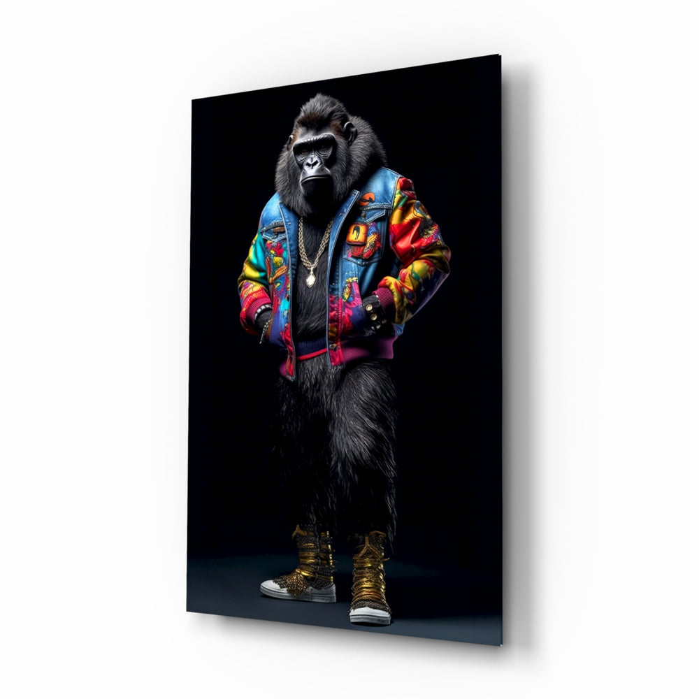 Streetwear-portrait panel bringing hipster glow to a teen den