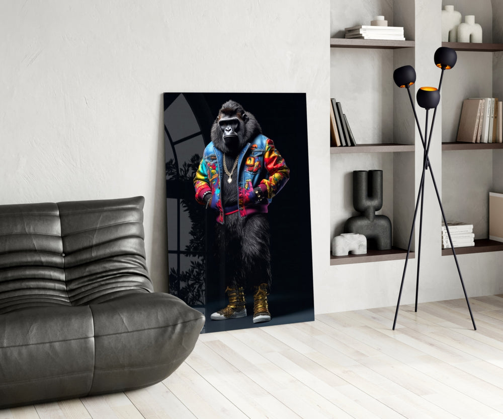 Gorilla Bro glass print enhancing a den with streetwear firepower