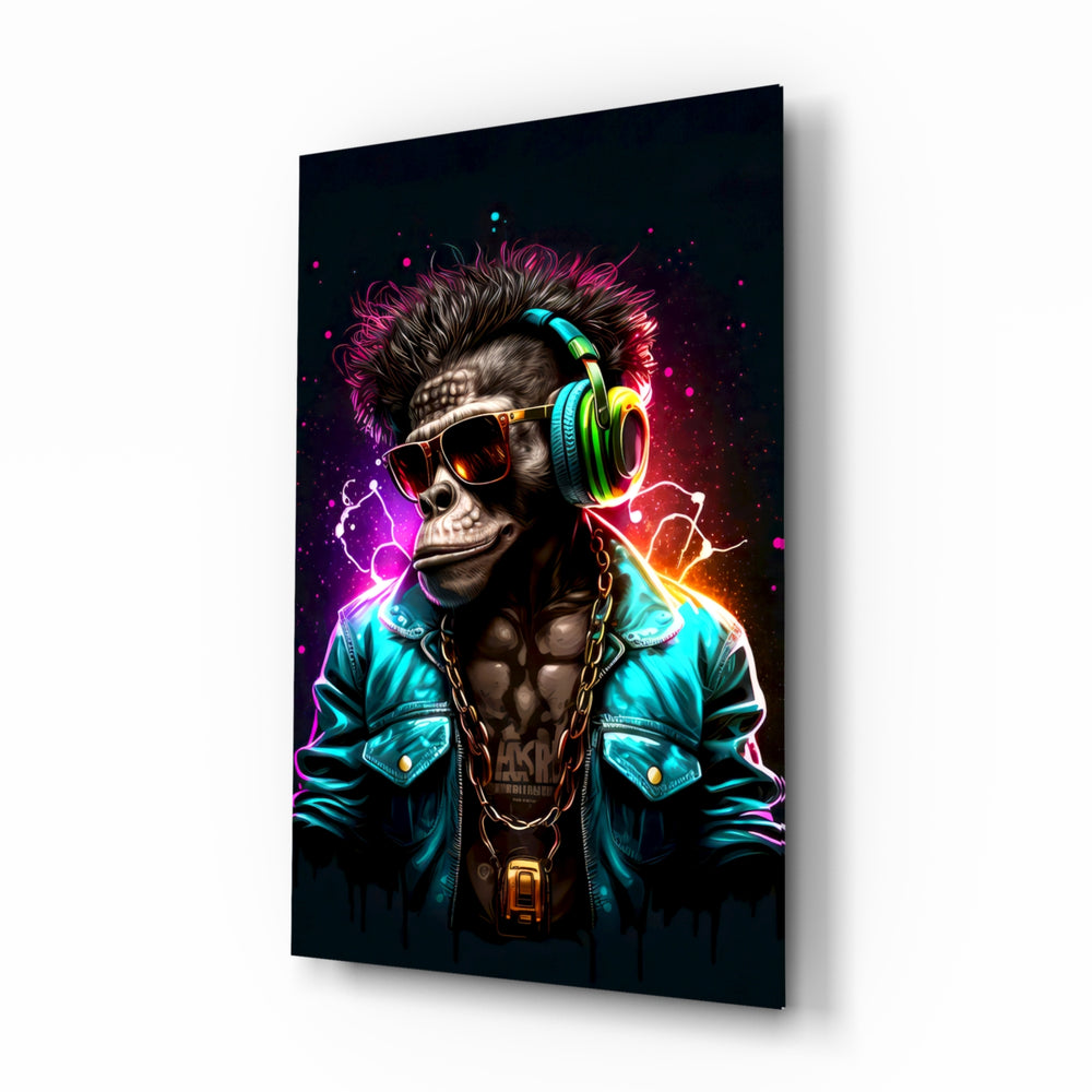 Neon-pop panel bringing electric glow to a gaming room